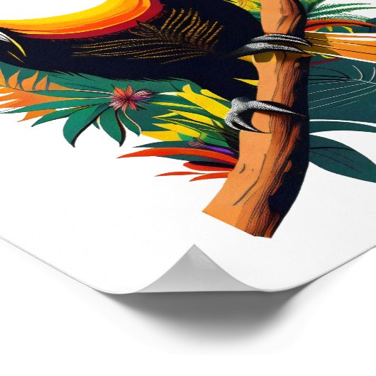 Toucan sitzt auf einem Ast im Dschungel Poster (Ecke)