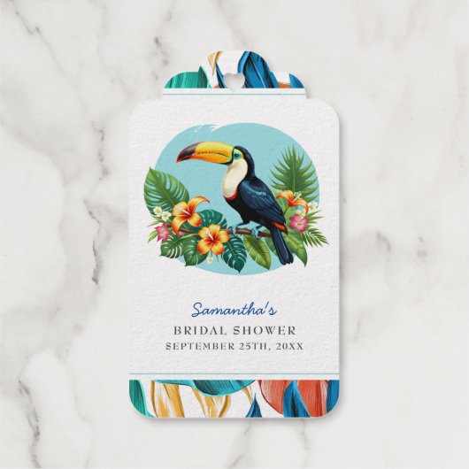 Toucan Tropenwald Summers Brautparty Geschenkanhänger (Rückseite)