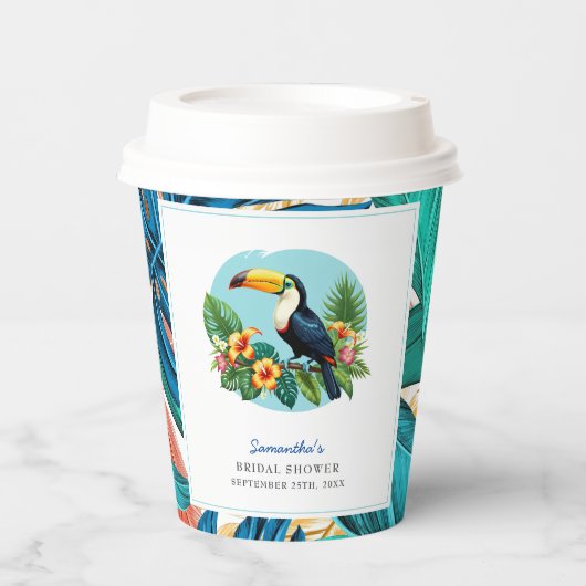 Toucan Tropenwald Summers Brautparty Pappbecher (Vorderseite)
