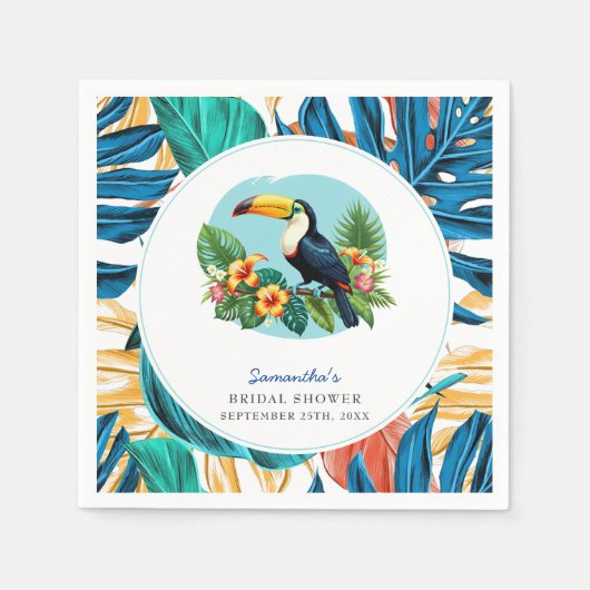 Toucan Tropenwald Summers Brautparty Serviette (Vorderseite)