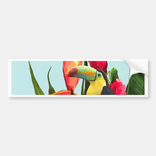 Toucan Tropical Banana Blätter Bouquet Autoaufkleber (Vorne)