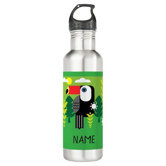 Toucan Tropical Bird Edelstahlflasche (Vorderseite)