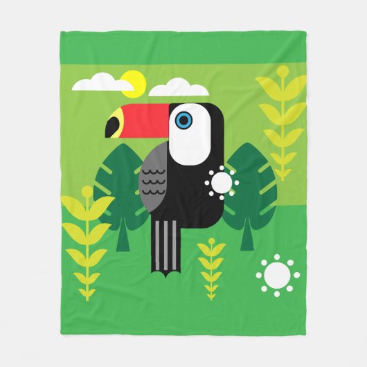Toucan Tropical Bird Fleecedecke (Vorderseite)