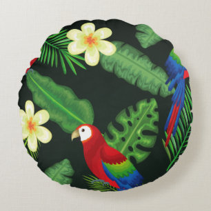 Toucan Tropical Bird Floral Round Kissen