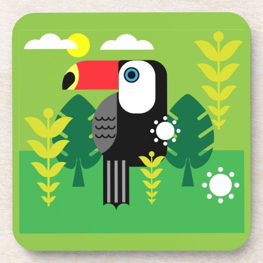 Toucan Tropical Bird Getränkeuntersetzer (Vorderseite)