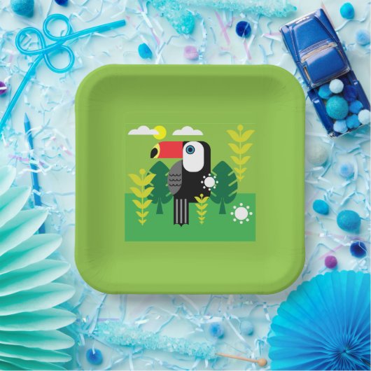 Toucan Tropical Bird Pappteller (Party)