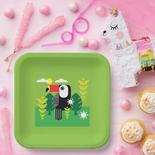 Toucan Tropical Bird Pappteller (Party)
