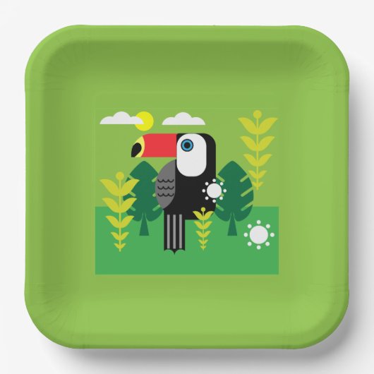 Toucan Tropical Bird Pappteller (Vorderseite)