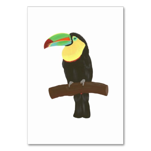 Toucan Tropical Bird Reading Flashcards für Erwach Tischnummer (Vorderseite)
