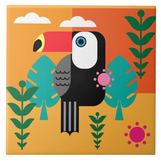 Toucan Tropical Birds Fliese (Vorderseite)
