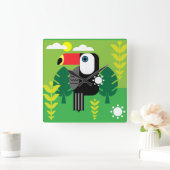 Toucan Tropical Birds Quadratische Wanduhr (Zuhause)