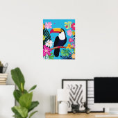 Toucan Tropical Blume Jungle Bird Wall Kunst Poster (Heimbüro)