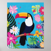 Toucan Tropical Blume Jungle Bird Wall Kunst Poster (Vorne)