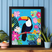 Toucan Tropical Blume Jungle Bird Wall Kunst Poster