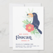 Toucan Tropical Palm Blätter Geburtstag Einladung (Vorderseite)