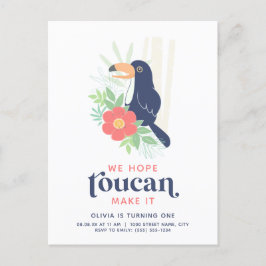 Toucan Tropical Palm Blätter Geburtstag Einladung Postkarte