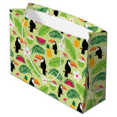 Toucan Tropical Summer Große Geschenktüte (Rückseite Schrägansicht)