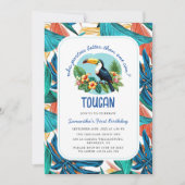 Toucan Tropical Vibranns Summers First Birthday Einladung (Vorderseite)