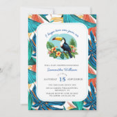 Toucan Tropical Vibrannt Summers Baby Shower Einladung (Vorderseite)