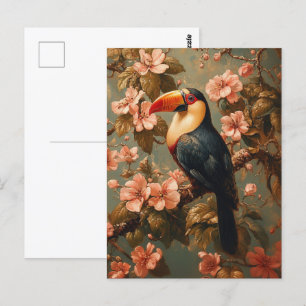 Toucan Tropical Vintag Style Painting Postkarte
