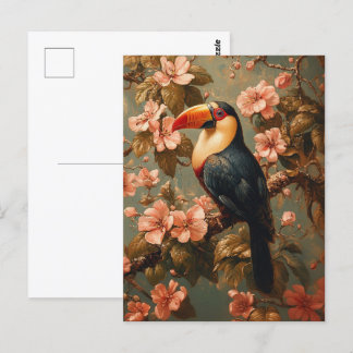 Toucan Tropical Vintag Style Painting Postkarte