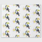 Toucan Tropical Watercolor Summer Party Geschenkpapier (Flach)