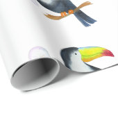 Toucan Tropical Watercolor Summer Party Geschenkpapier (Rolleneckpunkt)