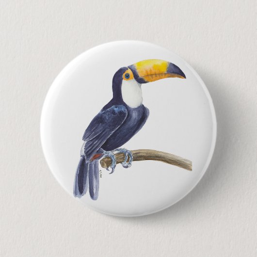 Toucan, tropischer Vogel Button (Vorderseite)