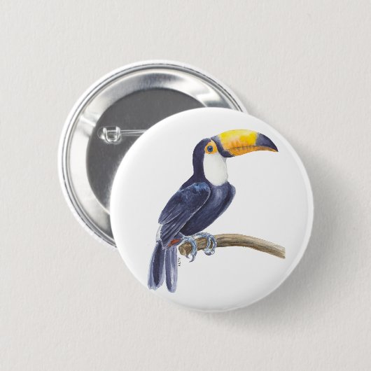 Toucan, tropischer Vogel Button (Vorne & Hinten)