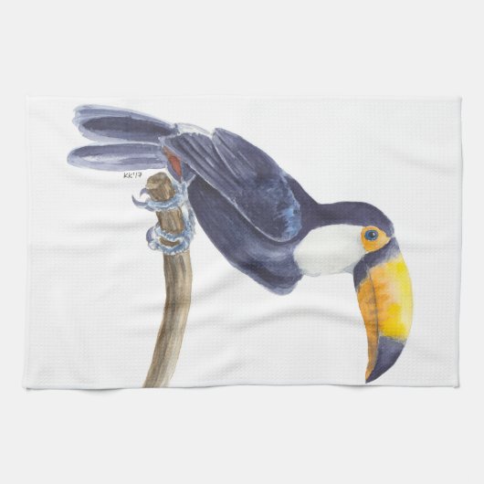Toucan, tropischer Vogel Geschirrtuch (Horizontal)