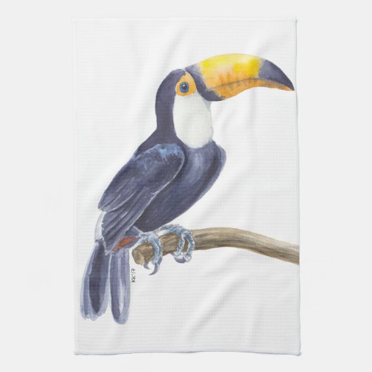 Toucan, tropischer Vogel Geschirrtuch (Vertikal)
