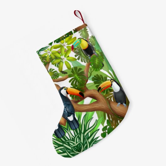 Toucan tropischer WeihnachtsStrumpf Kleiner Weihnachtsstrumpf (Rückseite (Hängend))