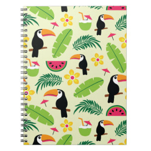 Toucan tropisches Sommer-Muster Notizblock