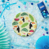 Toucan tropisches Sommer-Muster Pappteller (Party)