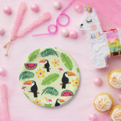 Toucan tropisches Sommer-Muster Pappteller (Party)