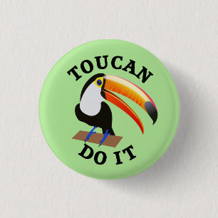 Toucan tun es lustiges Vogel-Wortspiel Button