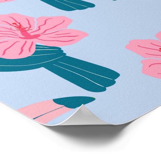 Toucan und Hibiskus Poster (Ecke)