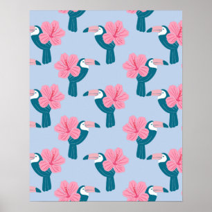 Toucan und Hibiskus Poster