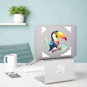 Toucan Vinyl Aufkleber (Laptop auf Schreibtisch)
