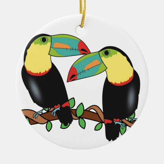 Toucan Vogel-Liebekunst Keramikornament (Vorne)
