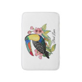 Toucan-Vogel mit Blume Badematte (Vorderseite Vertikal)