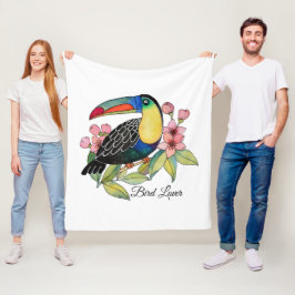 Toucan-Vogel mit Blume Fleecedecke