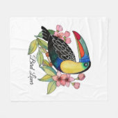 Toucan-Vogel mit Blume Fleecedecke (Vorderseite (Horizontal))