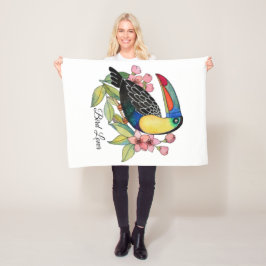 Toucan-Vogel mit Blume Fleecedecke