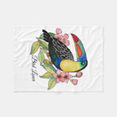 Toucan-Vogel mit Blume Fleecedecke (Vorderseite (Horizontal))