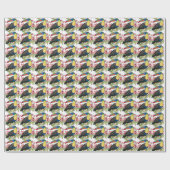 Toucan-Vogel mit Blume Geschenkpapier (Flach)