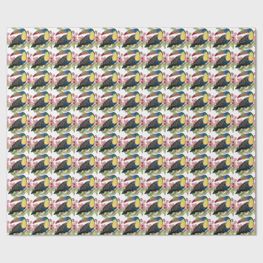 Toucan-Vogel mit Blume Geschenkpapier (Flach)