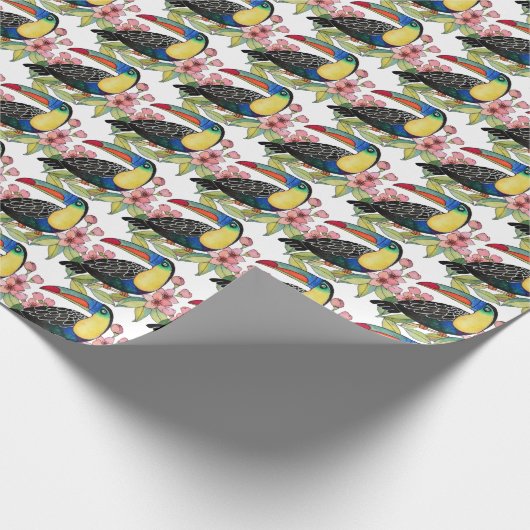Toucan-Vogel mit Blume Geschenkpapier (Ecke)