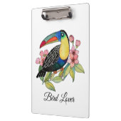 Toucan-Vogel mit Blume Klemmbrett (Links)