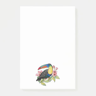 Toucan-Vogel mit Blume Post-it Klebezettel